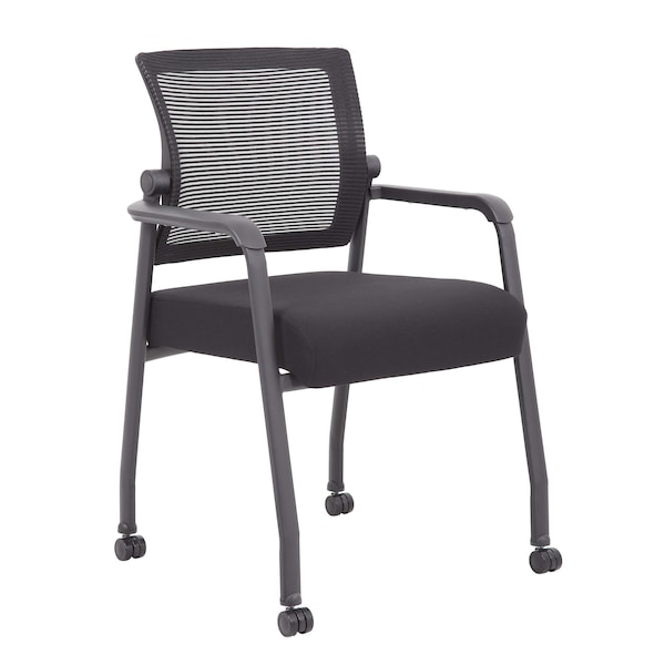 Boss Office Products Black Seat, 24 W 23 L 35.5 H, Mesh Seat B6889R-BK - main